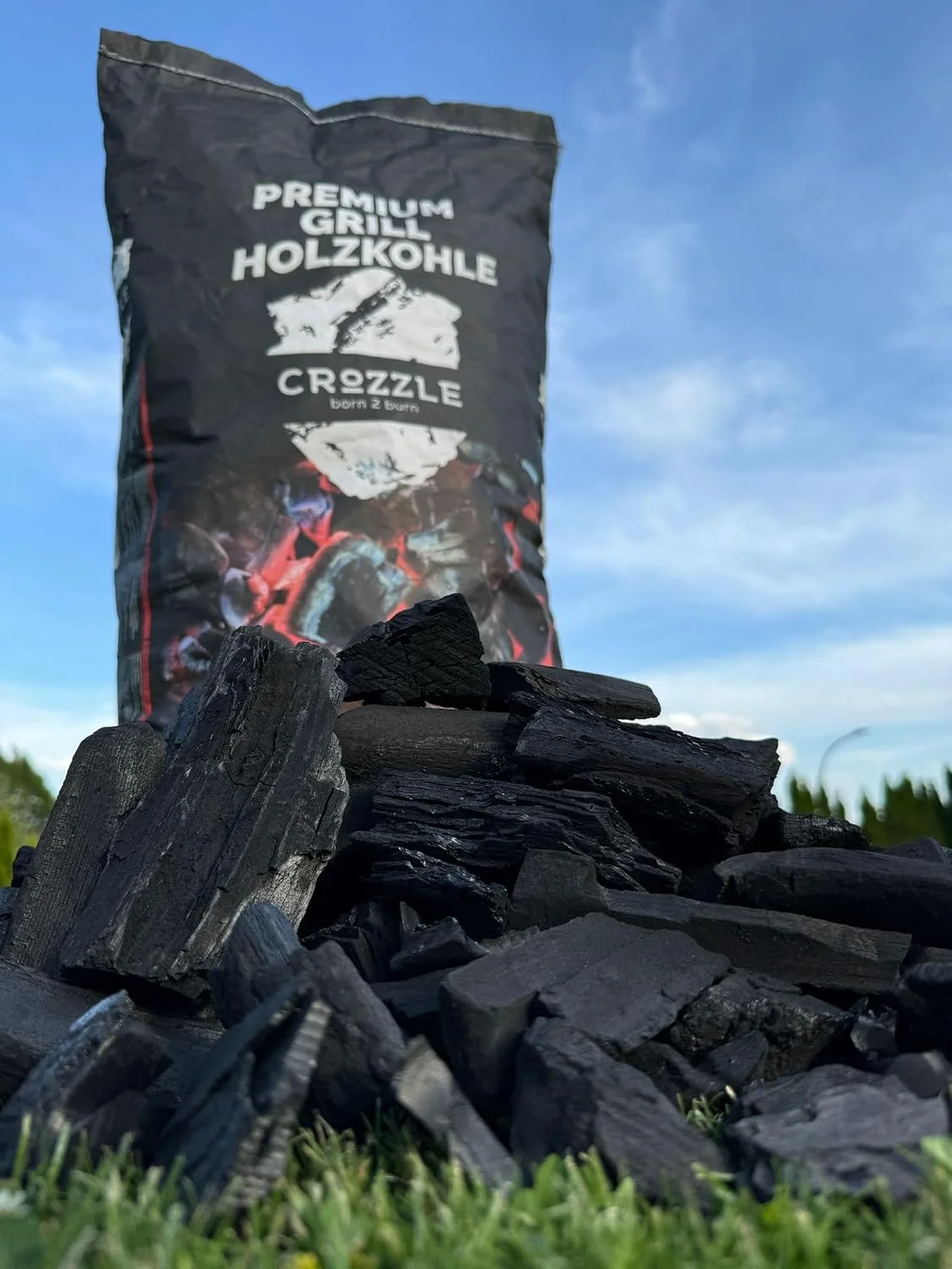 Holzkohle mit bedrucktem Private Label Sack