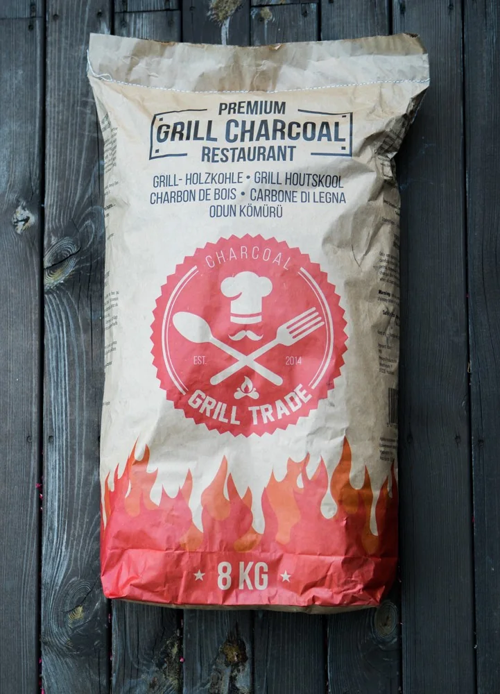 Beispiel eines 8 kg Holzkohlesacks für Gastronomie und Handel